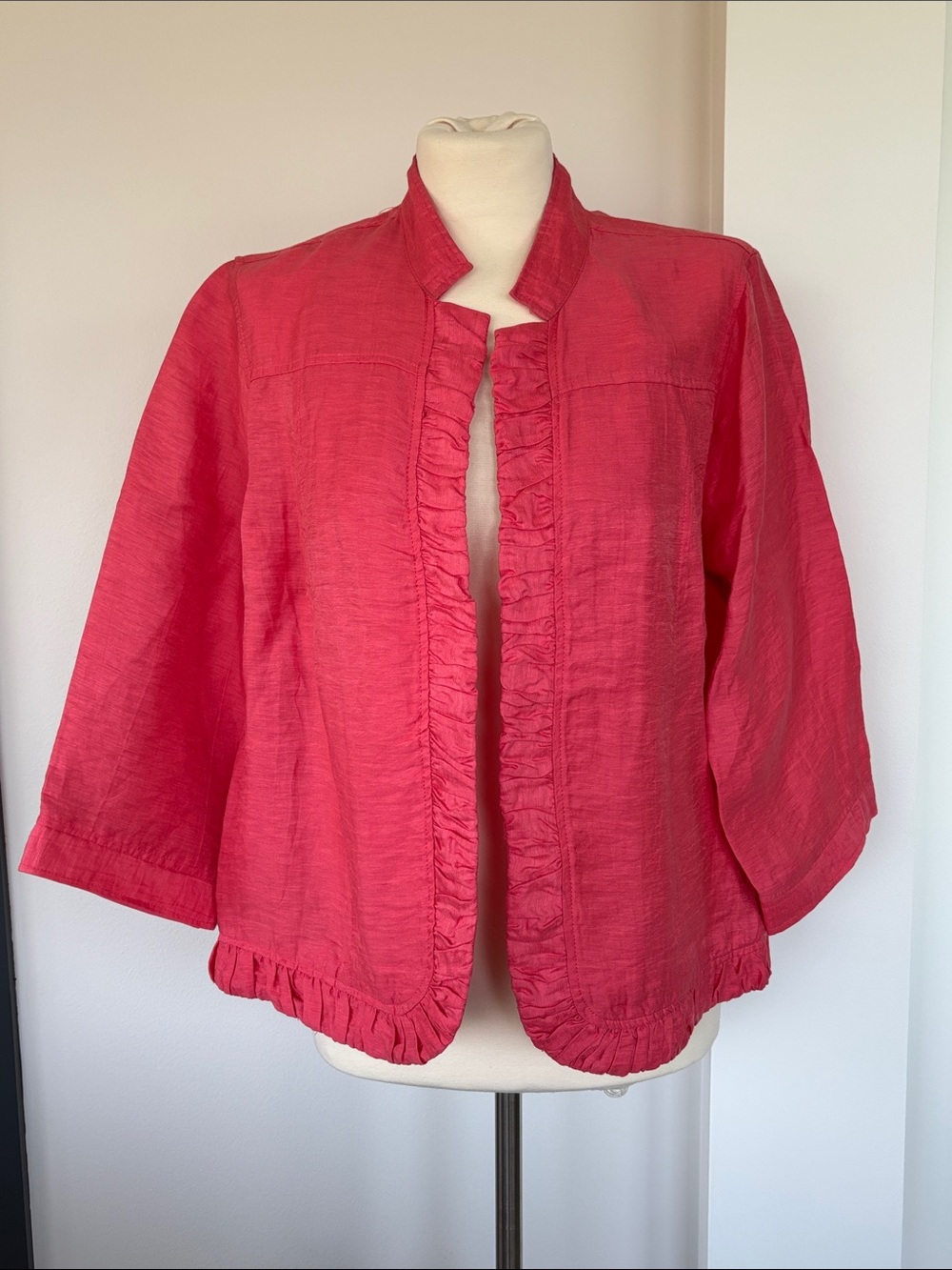 Chico’s Linen blend coral jacket